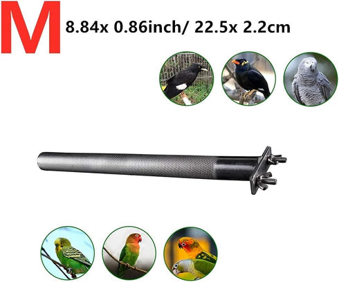 Bird Perch Stainless Steel Stand - Parrot Rod Grinding Claws Trimming Beak Nails Grinding Stick Exercise Platform for