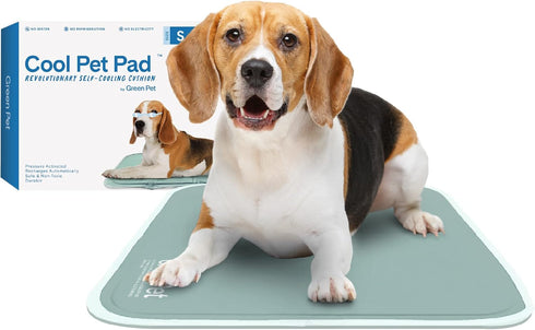 The Green Pet Shop Cool Pet Pad, Small Sage Grey, Self-Cooling Pressure Activated Mat for Dogs & Cats 9-20 lbs