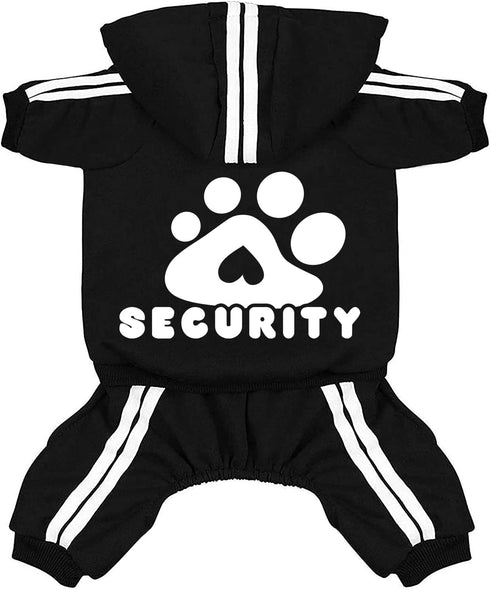 Dog Hoodie, 4 Legs Sweatshirt Jumpsuit, Soft & Warm Pullover Coat for Small Medium Large Dogs Cats (Black, XS)