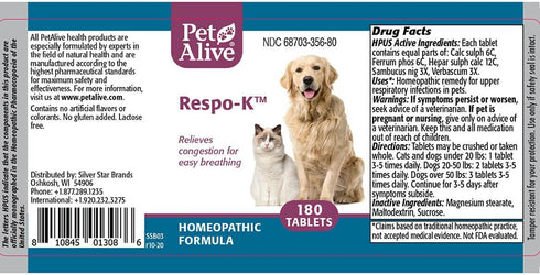 PetAlive Breathe Easy ComboPack for Pets, Relief of Wheezing, Chest Discomfort, Colds