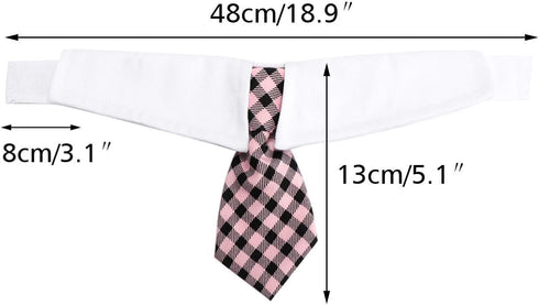 Segarty 6 Pieces Bow Tie Dog Collar, Adjustable Neckties with Suit White Collar for Medium Large Dogs Tuxedo