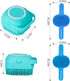 3PCS Dog Bath Brush, Shampoo Brush and Scrubber with Adjustable Ring Handle for Short & Long Hair (Blue)
