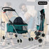 Travel-Friendly Folding Pet Stroller for Cats and Dogs - Teal
