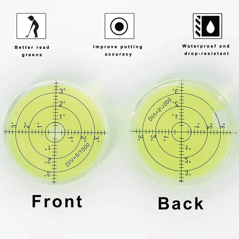 Ujicde Pro Putt Green Reader, Golf Ball Marker, Golf Putting Aid Round Bubble Level High Precision Reader Tool Golf