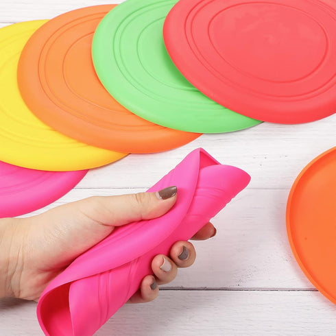 15 Pack Dog Flying Disc Silicone Puppy Flyer Toy - Soft Floating Saucer for Small Medium Dogs