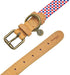 Blueberry Pet Multicolor Geometric Squares Dog Collar - Genuine Full Grain Leather & Polyester Combo, Large