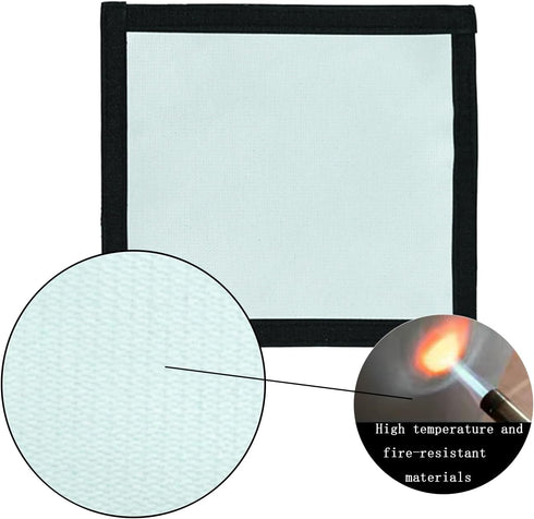Hot Tent Stove Jack - 7.8" x 9" Square Fireproof Ring for Tents with Stove, Lightweight Silicone Material at 60g