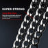 Premium Heavy Duty Extra Wide Links 13mm Dog Chain Leash, 6 Feet Faux Chrome Stainless Steel
