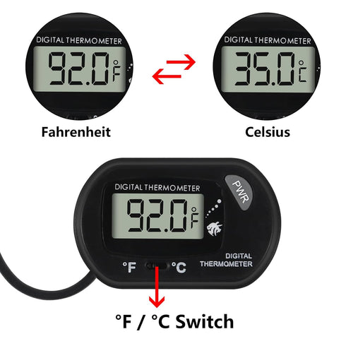 4Pcs Aquarium Thermometer Fish Tank Thermometer Reptile Fahrenheit Terrarium Water Temperature Indicator Test Digital
