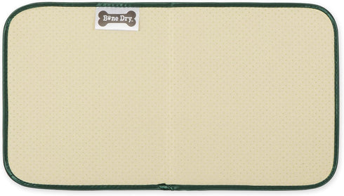 10x18, Bone Dry Machine Washable, Ultra Absorbent Pet Mat, Hunter Green Trellis Print