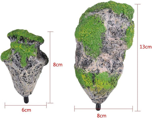 Pssopp Aquarium Fish Floating Moss Rocks Aquarium Ornament Landscape Moss Flying Suspended Stone Decoration