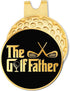 Hafhue The Golf Father Black Gold Golf Ball Marker with Magnetic Hat Clip - Funny Gifts for Men Dad Grandpa
