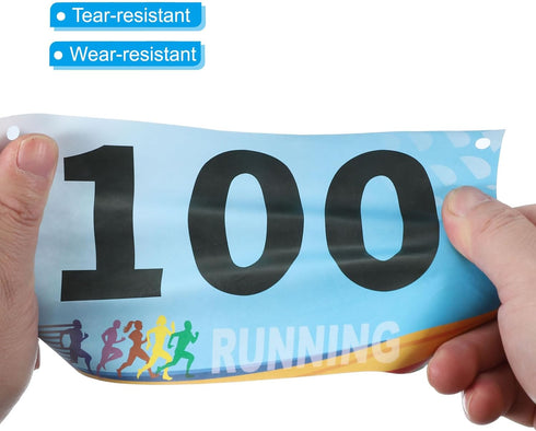 Tear-Resistant Running Bib Numbers with Safety Pins | Ideal for Marathons & Sports Events