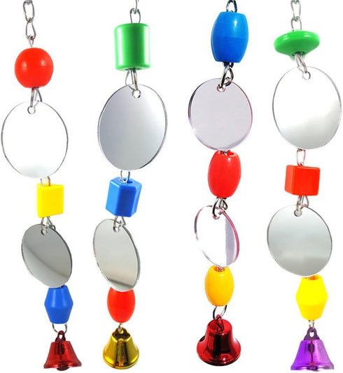 Hypeety Pet Bird Mirror with Bell, Interactive Toy for Parrots, Macaws, African Greys, Budgies, Cockatoos, Lovebirds