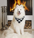 Christmas Plaid Dog Bandana with Button - Dual Layer Scarf Soft Cotton Triangle Bib for Small Medium Large Extra Large