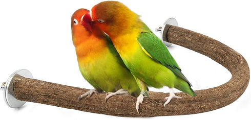 Rypet U Shape Natural Wood Stand Perch for Parrots, Swing Bird Chewing Stand, Cage Accessories for Budgies, Conures,