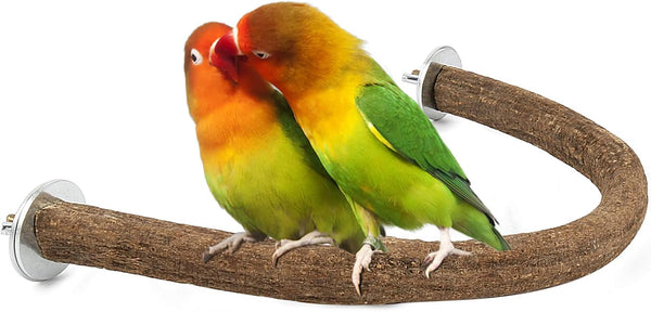 Rypet U Shape Natural Wood Stand Perch for Parrots, Swing Bird Chewing Stand, Cage Accessories for Budgies, Conures,