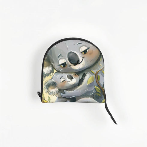 AKDODK Cute Koala Mom and Baby Print Portable Foldable Shoulder Bag for Travel,with Collar Hook and Handle Pad,Cute
