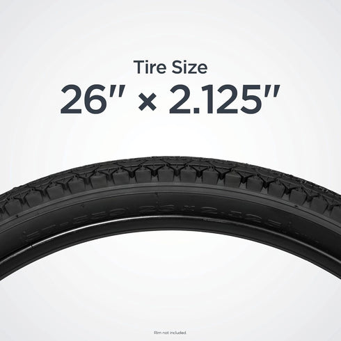 Schwinn Replacement Bike Tire, Cruiser Hybrid Bicycle Tires, Smooth Tread, Black with Kevlar Bead