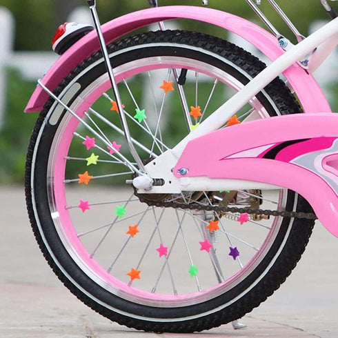 Star Bike Wheel Spokes Bead Plastic Clip Decorations for Children's Bicycle Spokes Accessories, 36 Pieces