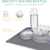 YECERCAN Triple Cat Bowls for Food and Water, 3 in 1 Pet Feeder with Automatic Water Bottle & Waterproof Mat