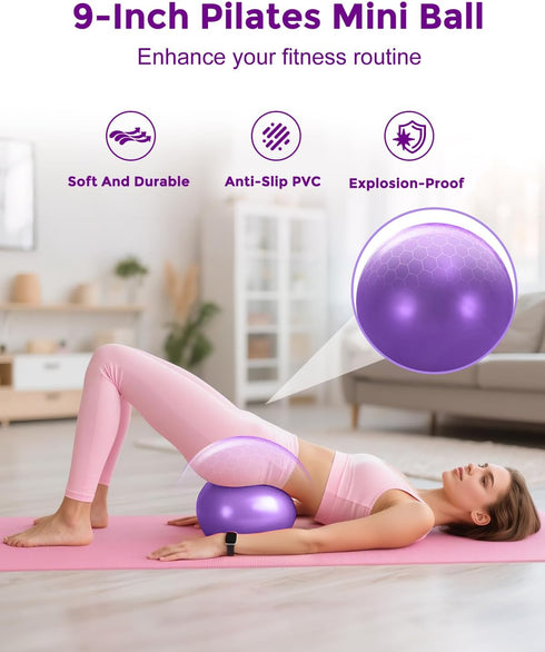 Set, 28 Home Pilates Essentials Kit for Women, Magic Circle Pilates Equipment Ring and Ball Resistance Bands Workout