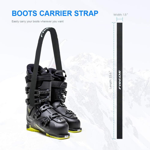 FIREOR Ski Carrier Strap Kit for Snowboard, Pole, and Boot Carry with Adjustable Cushioned Shoulder Sling