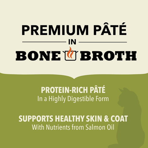 5.5oz (12 count) ACANA Premium Pate Wet Cat Food in Bone Broth Beef Chicken + Tuna Recipe Cans
