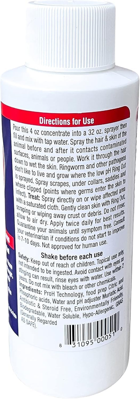 Ring Out 32 oz. Spray - Control and Help Ringworm for Cats, Dogs, Sheep, Goats, Cattle, Horses, and Pets