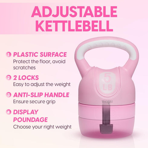 Yes4All Adjustable Kettlebell Sets for Strength Training, Versatile Weight for Workouts