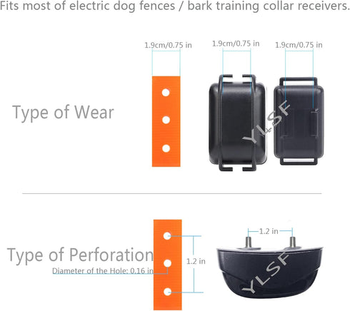 Dog Collar Strap for Most Electronic Training Shock Collar Receivers, Adjustable Durable Waterproof Odorless 3/4 Inch