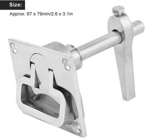Qiilu Stainless Steel Boat Floor Lock, Flush Mount Hatch Latch Hardware Accessory for Marine Boat