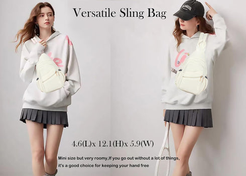 Backpack Backpack Daypack Xsecnua Small Crossbody Sling Bag for Women, Mini Sling Convertible Chest Bag for Travel