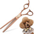 Professional Double Sided Dog Thinning Shears 7'' - 48 Teeth Blender Scissors, 25% Thinning Rate, Japan 440C (Bronze)