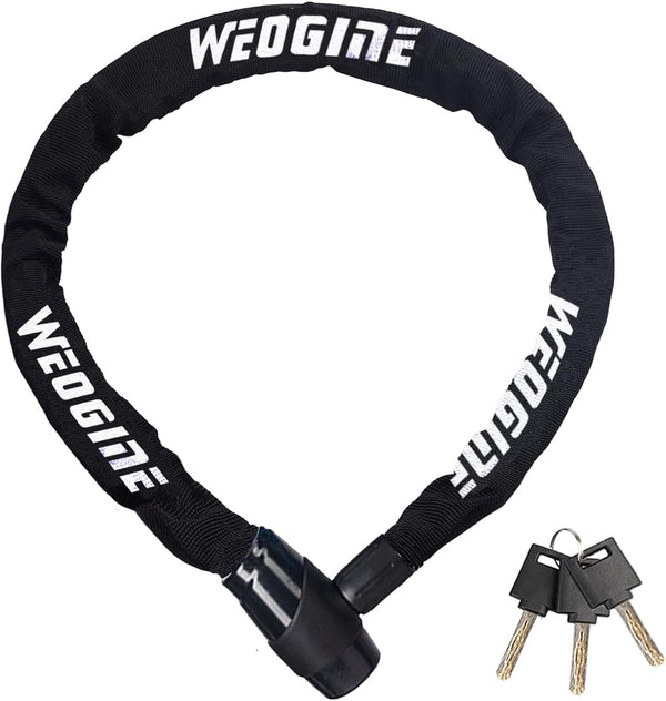 Heavy Duty Bike Chain Lock, 2.72 Ft Anti-Theft Security Lock with 3 Keys, Waterproof Chain for Bicycle, Motorcycle