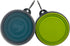 Small Collapsible Dog Bowl 12oz,2 Pack Portable and Foldable Pet Travel Bowls Collapsable Dog Water Feeding Bowls Dish with 2 Carabiners & Lids for Dogs Cats and Small Animals (Blue+Green+Grey, 350ml)