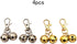 DIY Pet Bells 304 Stainless Steel Dog Bells, 4 pcs Gold and Silver Bell Training Charm Pendants