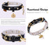 PetsHome Bling Rhinestones Cat Collar, PU Leather Adjustable Pet Collar with Luxury Pendant for Extra Small Dog and