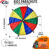 (6 GSi Kids Play Parachute Rainbow Parachute Toy Tent Game for Kids Gymnastics Cooperative Play and Outdoor Playground