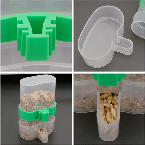 Hypeety Bird Water Feeder Dispenser, Automatic Parrot Water Feeder Cup 200ml / 7.05 oz Clear Bird Cage Feeder