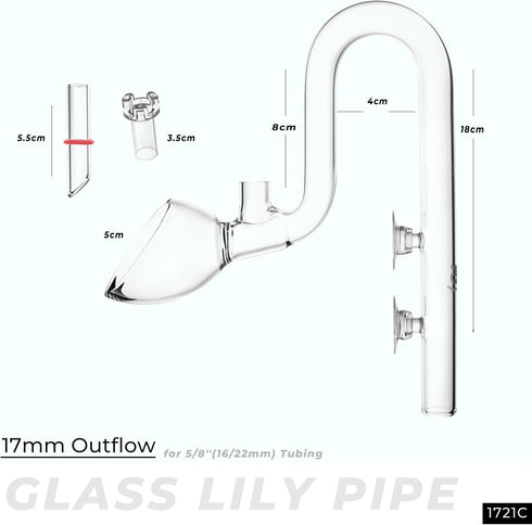 Aquatic Lily Pipe for Fish Tank Canister Filter, Unique Outflow Surface Skimmer for Rimless Aquariums