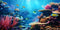 YongFoto Fish Tank Background, 24x16 inch Coral Seaweed Reef Rock Underwater Backdrop for Aquarium and Terrarium