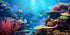 YongFoto Fish Tank Background, 24x16 inch Coral Seaweed Reef Rock Underwater Backdrop for Aquarium and Terrarium