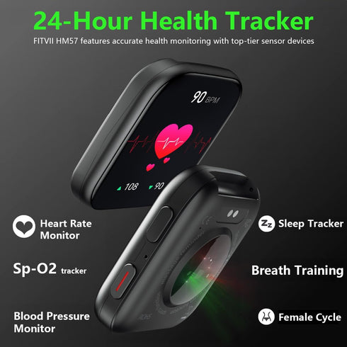 FITVII 24/7 120+ Health & Fitness Tracker (Answer/Make Calls), Smart Watch with Heart Rate and Blood Pressure, Sleep