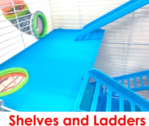 5-Floor Large Twin Towner Play Tube Habitat Syrian Hamster Rodent Gerbil Mouse Mice Rat Wire Animal Critter Cage