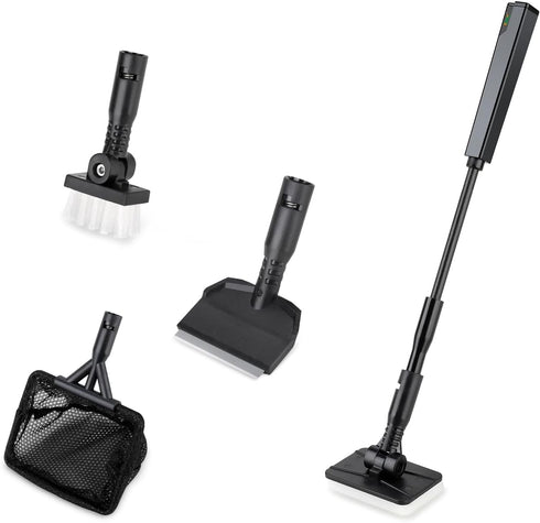 hygger 4 in 1 Small Aquarium Cleaning Tools Kit, Fish Tank Cleaner with Handle, Net, Algae Scraper
