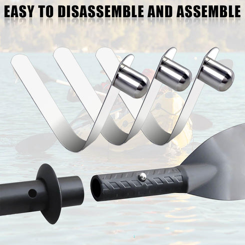 HZMM 8 Pcs Stainless Steel Spring Snap Clips for Kayak Paddle, Tent Pole Clips, Tube Locking Pin Clips