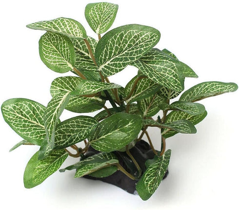 2 Piece Realistic Faux Silk Aquarium Ficus Tree, Small Betta Fish Tank Grass Fake Plastic Decorations