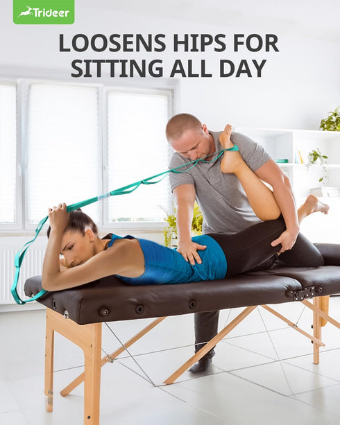 Trideer Yoga Strap - Stretching Strap with 10 Loops for Physical Therapy, Pilates, Exercise & Dancing