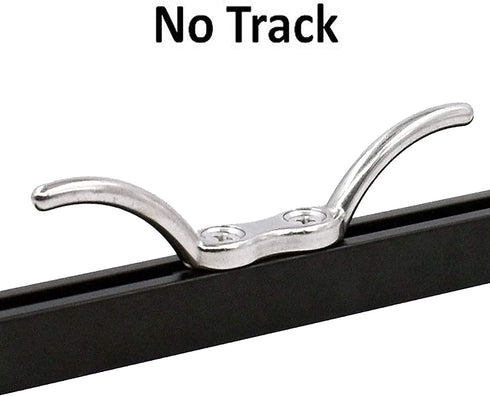 Pmsanzay Stainless Steel Cord Cleat, 6" Rope Cleat Anchor Cleat, 2 Pcs with Quick Release Track Rail Adapter